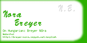 nora breyer business card
